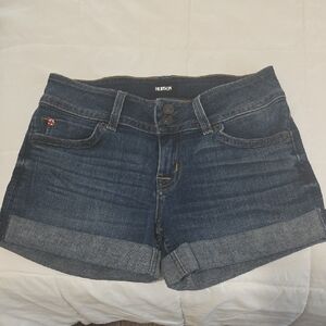 Hudson Jeans Dark Indigo Rolled Cuff Denim Shorts